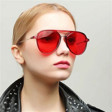 red designer sunglasses for women.